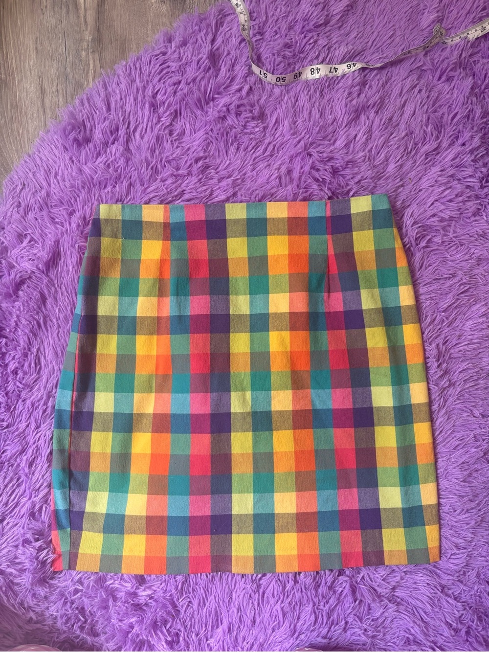 Vintage 1990s/1980s rainbow Plaid Mini Skirt